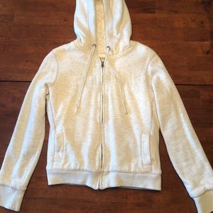 Women’s Medium Cream Aeropostale Zip-up Hooded Sweatshirt